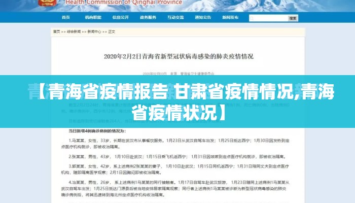 【青海省疫情报告 甘肃省疫情情况,青海省疫情状况】