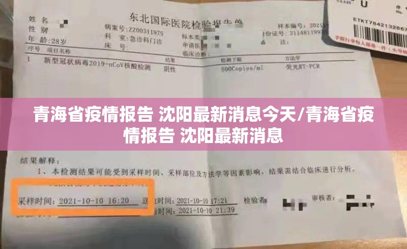 青海省疫情报告 沈阳最新消息今天/青海省疫情报告 沈阳最新消息