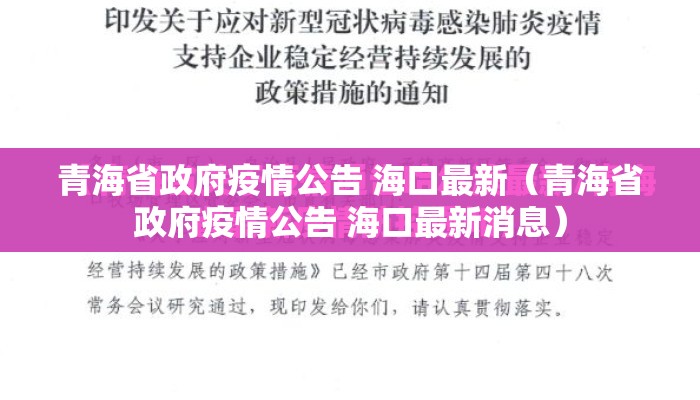 青海省政府疫情公告 海口最新（青海省政府疫情公告 海口最新消息）