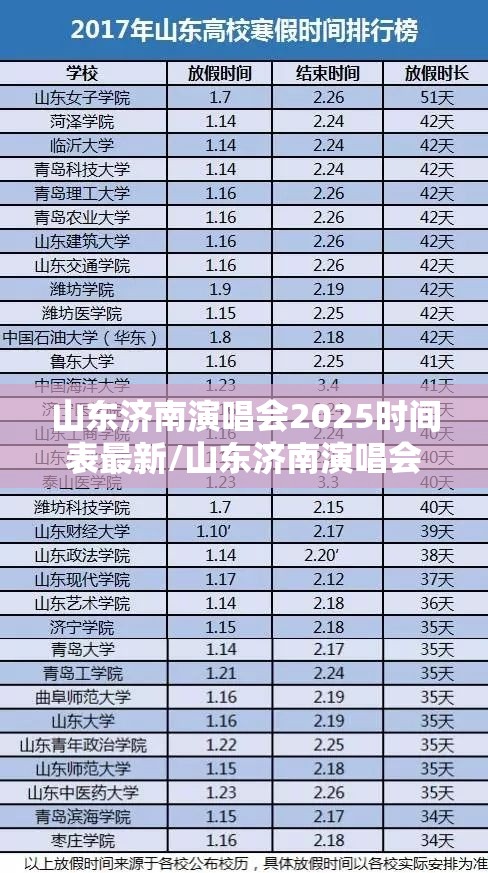 山东济南演唱会2025时间表最新/山东济南演唱会