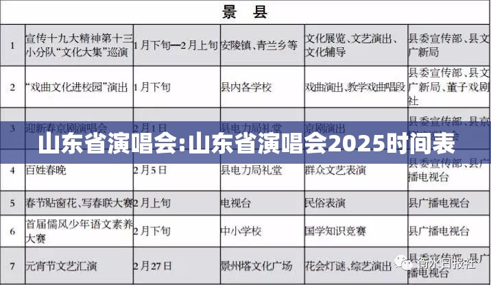 山东省演唱会:山东省演唱会2025时间表