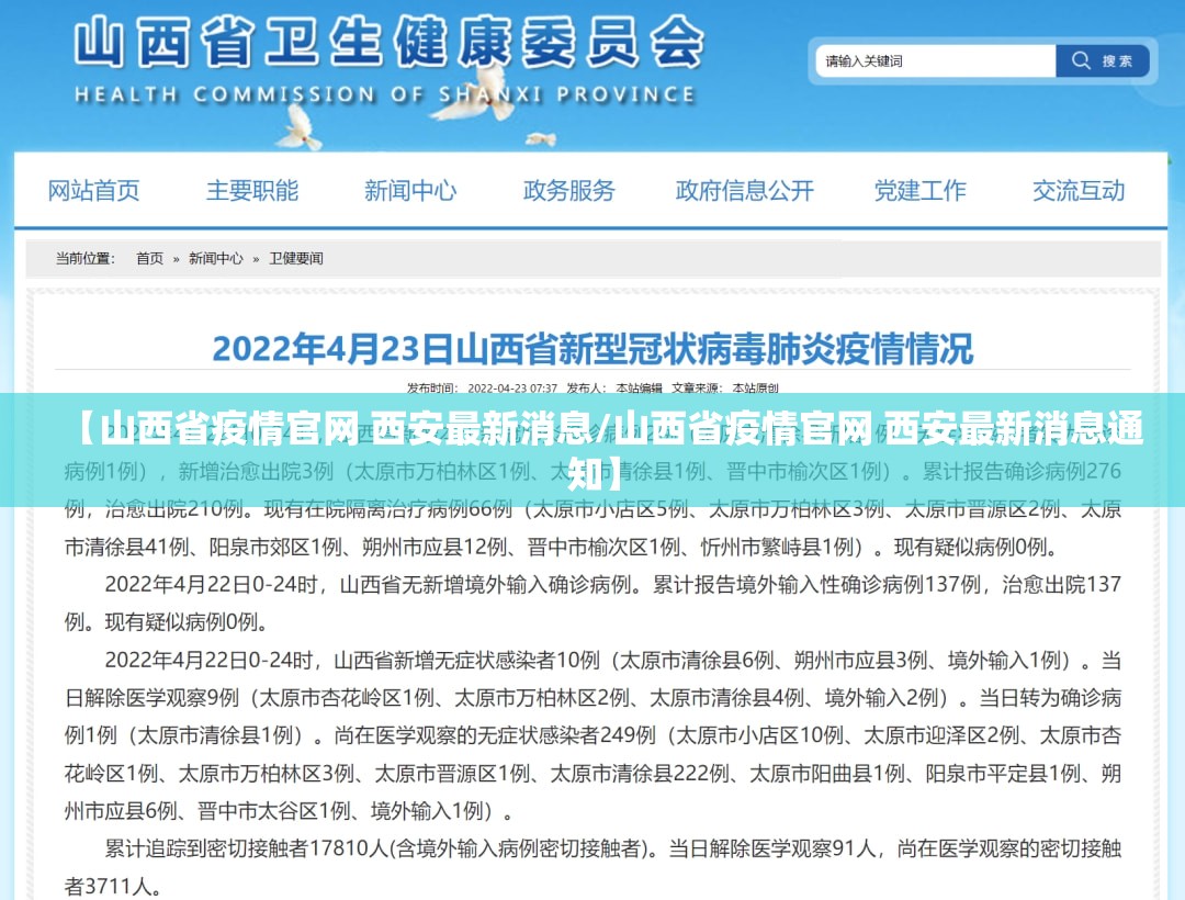 【山西省疫情官网 西安最新消息/山西省疫情官网 西安最新消息通知】