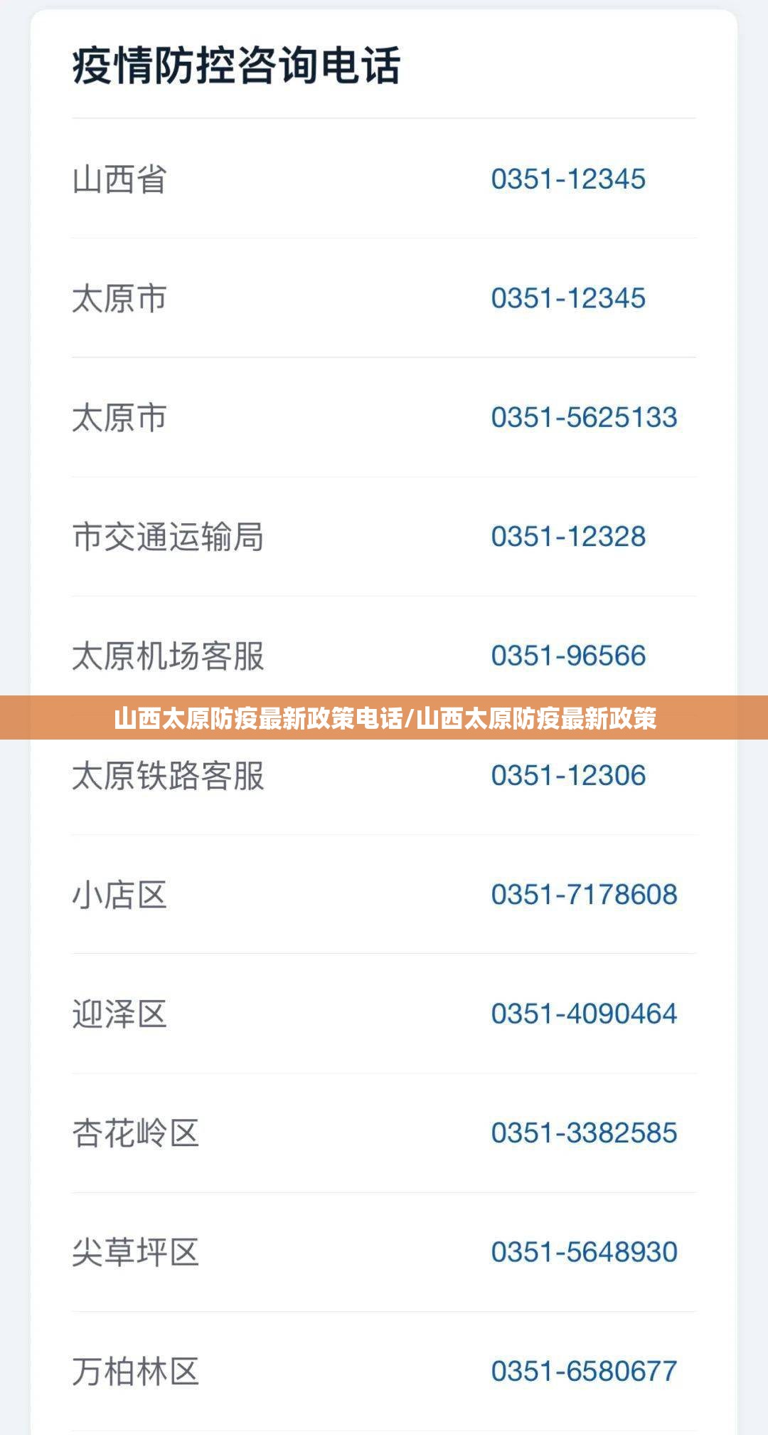 山西太原防疫最新政策电话/山西太原防疫最新政策