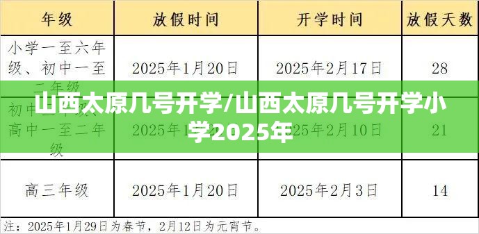山西太原几号开学/山西太原几号开学小学2025年