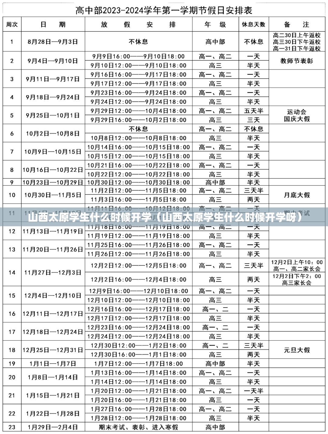 山西太原学生什么时候开学（山西太原学生什么时候开学呀）
