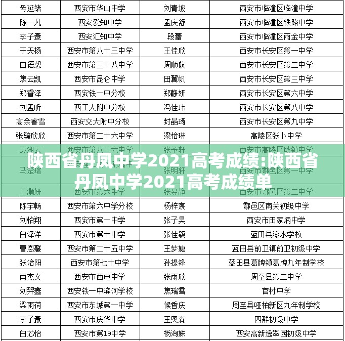 陕西省丹凤中学2021高考成绩:陕西省丹凤中学2021高考成绩单