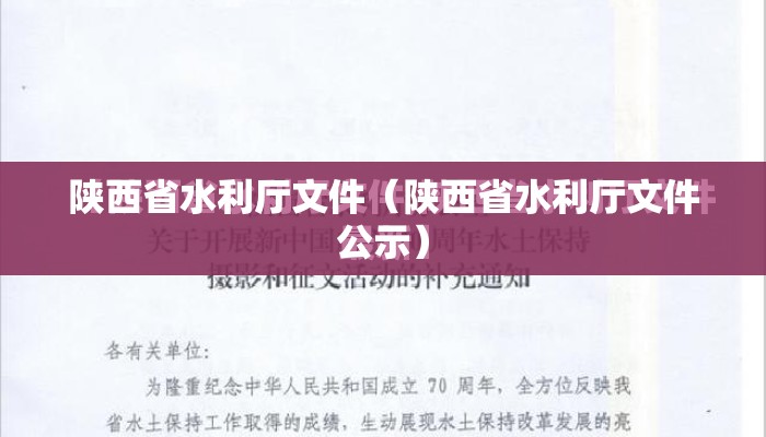 陕西省水利厅文件（陕西省水利厅文件公示）