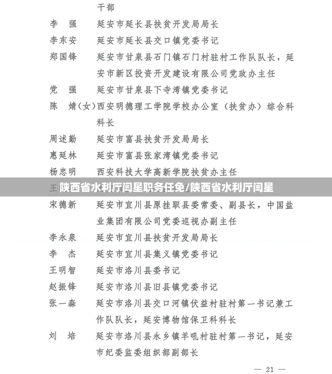 陕西省水利厅闫星职务任免/陕西省水利厅闫星