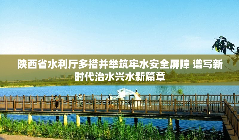 陕西省水利厅多措并举筑牢水安全屏障 谱写新时代治水兴水新篇章