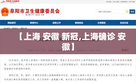 【上海 安徽 新冠,上海确诊 安徽】