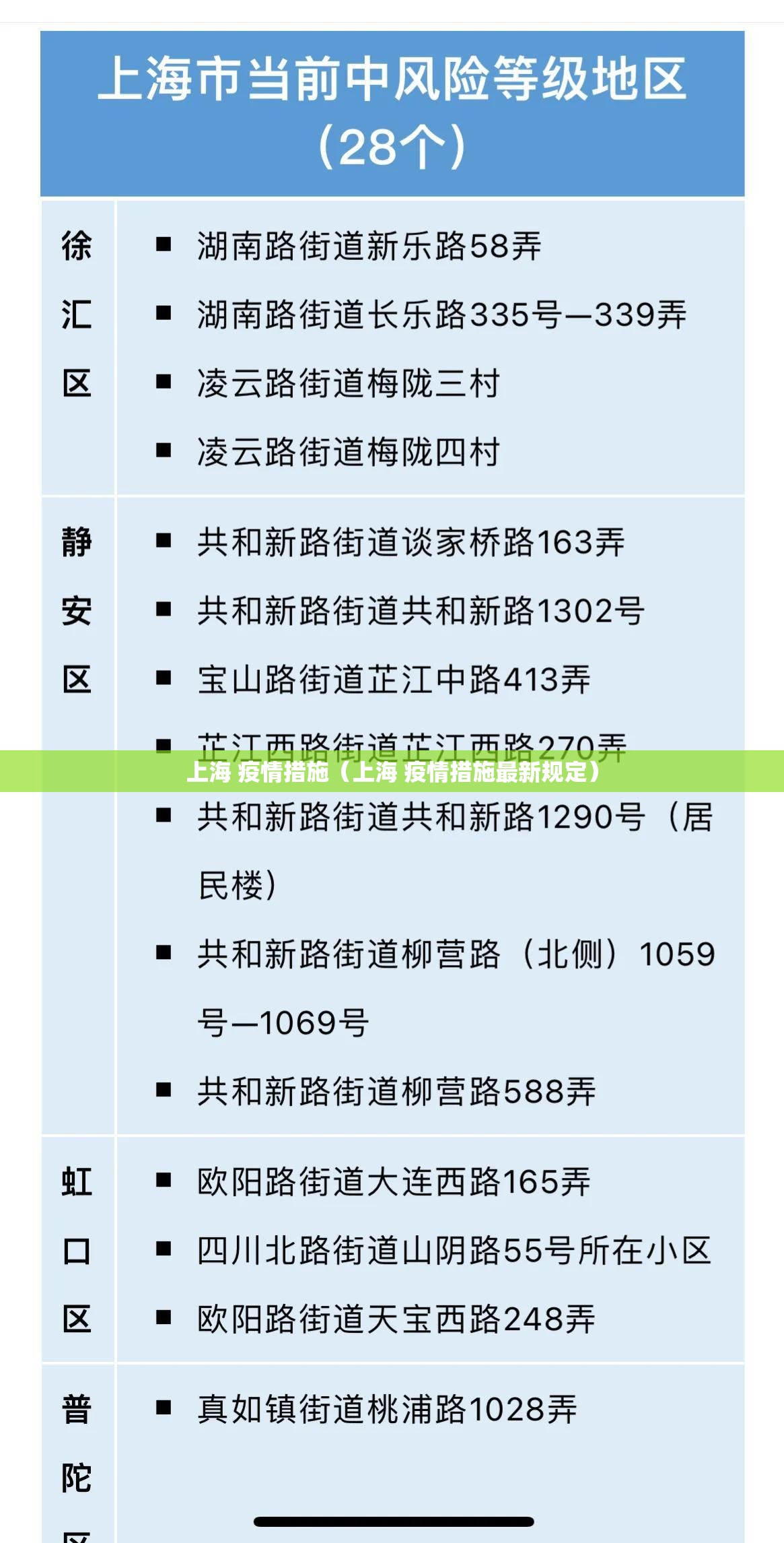 上海 疫情措施（上海 疫情措施最新规定）