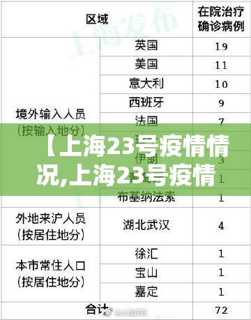 【上海23号疫情情况,上海23号疫情情况如何】
