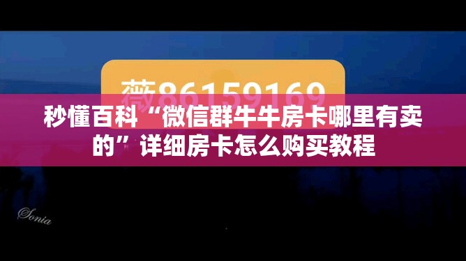 秒懂百科“微信群牛牛房卡哪里有卖的”详细房卡怎么购买教程
